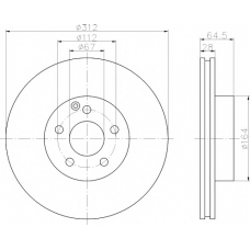 8DD 355 121-241 HELLA PAGID Тормозной диск