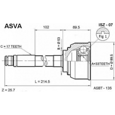 ISZ-07 ASVA Шарнирный комплект, приводной вал