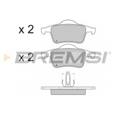 BP2843 BREMSI Комплект тормозных колодок, дисковый тормоз