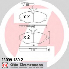 23099.180.2 ZIMMERMANN Комплект тормозных колодок, дисковый тормоз