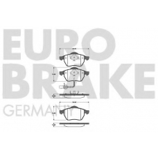5502222555 EUROBRAKE Комплект тормозных колодок, дисковый тормоз