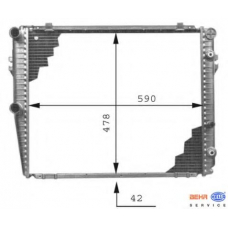 8MK 376 711-381 HELLA Радиатор, охлаждение двигателя