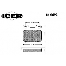180692 ICER Комплект тормозных колодок, дисковый тормоз