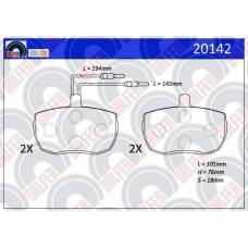 20142 GALFER Комплект тормозных колодок, дисковый тормоз