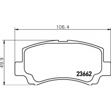 8DB 355 009-681 HELLA Комплект тормозных колодок, дисковый тормоз