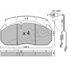 22-0586-3K METELLI Комплект тормозных колодок, дисковый тормоз