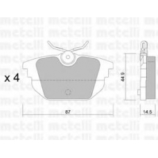 22-0299-0 METELLI Комплект тормозных колодок, дисковый тормоз