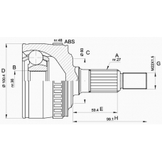 CVJ5360.10 OPEN PARTS Шарнирный комплект, приводной вал