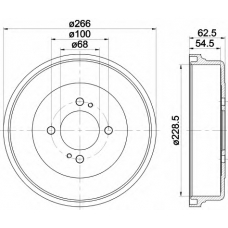 8DT 355 300-821 HELLA Тормозной барабан