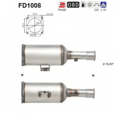 FD1008 AS Сажевый / частичный фильтр, система выхлопа ОГ