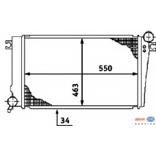 8MK 376 713-111 HELLA Радиатор, охлаждение двигателя