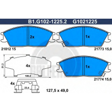 B1.G102-1225.2 GALFER Комплект тормозных колодок, дисковый тормоз