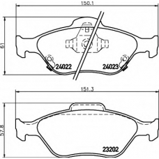 8DB 355 006-721 HELLA Комплект тормозных колодок, дисковый тормоз