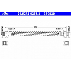 24.5272-0258.3 ATE Тормозной шланг