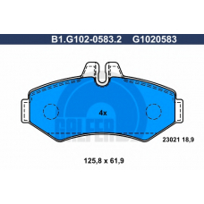 B1.G102-0583.2 GALFER Комплект тормозных колодок, дисковый тормоз