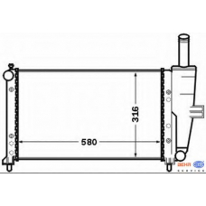 8MK 376 767-611 HELLA Радиатор, охлаждение двигателя