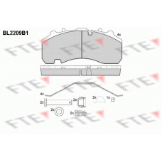 BL2209B1 FTE Комплект тормозных колодок, дисковый тормоз