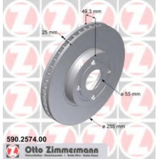 590.2574.00 ZIMMERMANN Тормозной диск