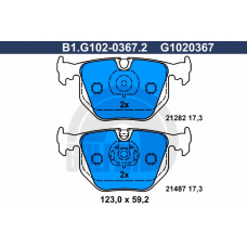 B1.G102-0367.2 GALFER Комплект тормозных колодок, дисковый тормоз