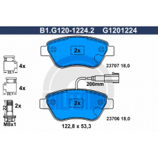 B1.G120-1224.2 GALFER Комплект тормозных колодок, дисковый тормоз