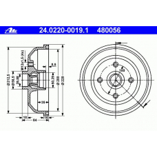 24.0220-0019.1 ATE Тормозной барабан