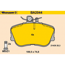 BA2044 BARUM Комплект тормозных колодок, дисковый тормоз
