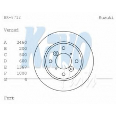 BR-8712 KAVO PARTS Тормозной диск