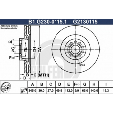 B1.G230-0115.1 GALFER Тормозной диск