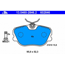 13.0460-2846.2 ATE Комплект тормозных колодок, дисковый тормоз