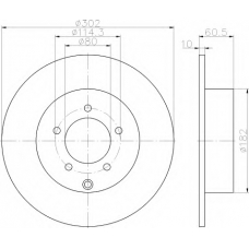 8DD 355 115-491 HELLA Тормозной диск