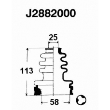 J2882000 NIPPARTS Комплект пылника, приводной вал