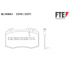BL1830A4 FTE Комплект тормозных колодок, дисковый тормоз