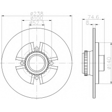 8DD 355 117-311 HELLA Тормозной диск