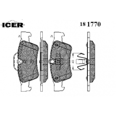 181770 ICER Комплект тормозных колодок, дисковый тормоз