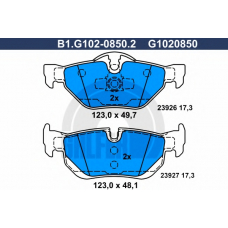 B1.G102-0850.2 GALFER Комплект тормозных колодок, дисковый тормоз