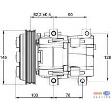 8FK 351 113-101 HELLA Компрессор, кондиционер