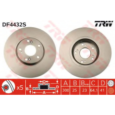 DF4432S TRW Тормозной диск