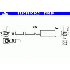 83.6288-0280.3 ATE Тормозной шланг