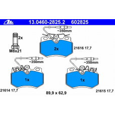 13.0460-2825.2 ATE Комплект тормозных колодок, дисковый тормоз