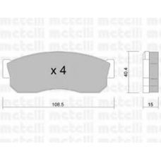 22-0202-0 METELLI Комплект тормозных колодок, дисковый тормоз