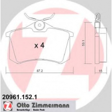 20961.152.1 ZIMMERMANN Комплект тормозных колодок, дисковый тормоз