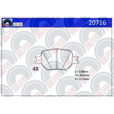 20716 GALFER Комплект тормозных колодок, дисковый тормоз