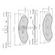 F 03B 150 232 BOSCH Комплект тормозных колодок, дисковый тормоз