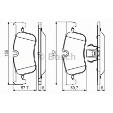 0 986 494 561 BOSCH Комплект тормозных колодок, дисковый тормоз