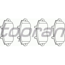 207 086 TOPRAN Комплект тормозных колодок, дисковый тормоз