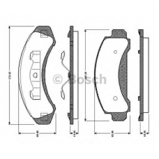 0 986 TB2 722 BOSCH Комплект тормозных колодок, дисковый тормоз