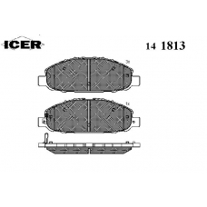 141813 ICER Комплект тормозных колодок, дисковый тормоз
