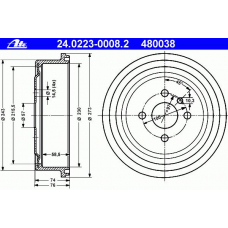 24.0223-0008.2 ATE Тормозной барабан