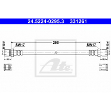 24.5224-0295.3 ATE Тормозной шланг