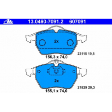 13.0460-7091.2 ATE Комплект тормозных колодок, дисковый тормоз